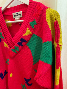 Vintage Obermeyer abstract op art sweater