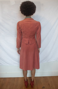 Vintage Corduroy Skirt Suit
