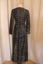 Load image into Gallery viewer, Vintage 70s Fred Perlberg Black Empire Waist Maxi Dress