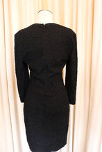 Load image into Gallery viewer, Vintage Patrick Kelly 80s Black and Textured Stretch Body-con midi Dress