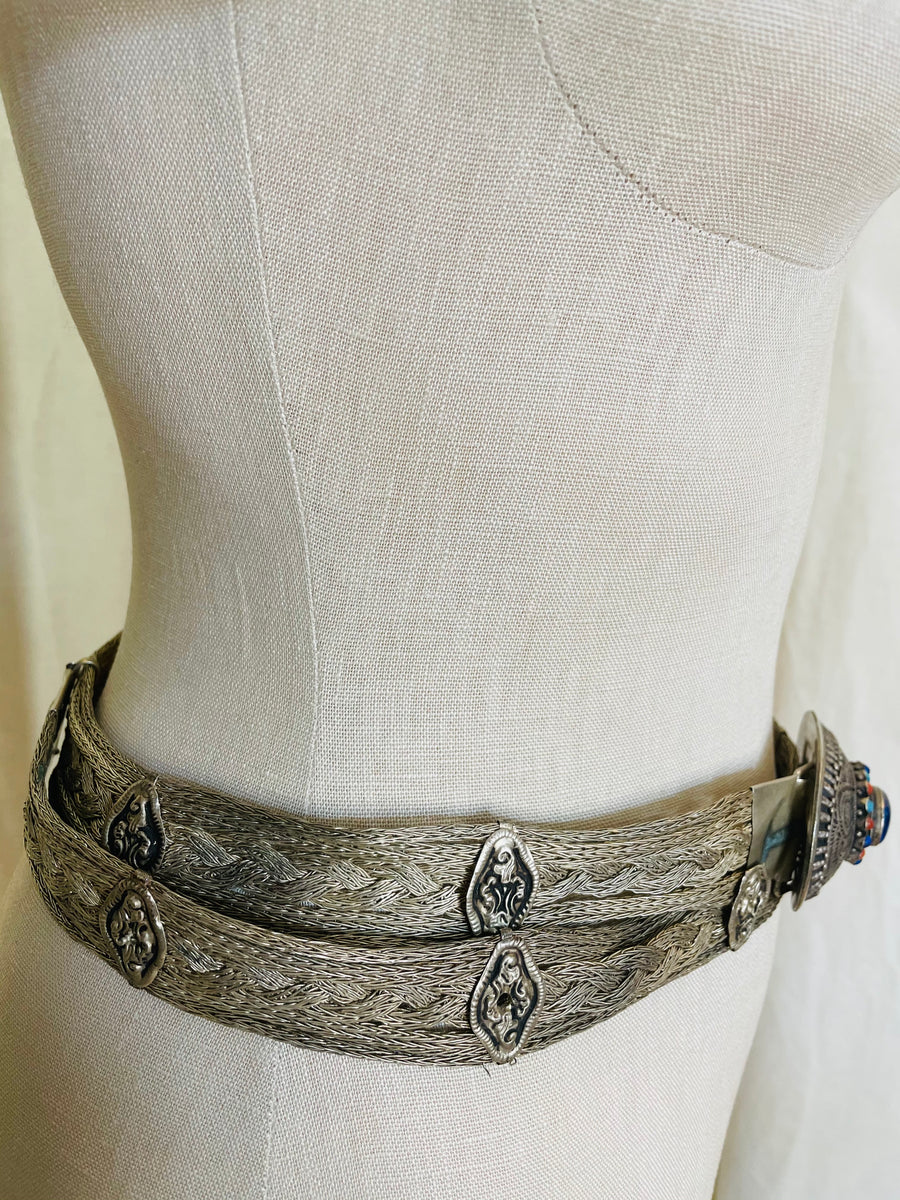 Vintage Woven metal and Precious Stone Belt – IndigoStyle Vintage