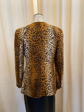 Load image into Gallery viewer, Vintage Valentino leopard structured blazer with removable gold pins