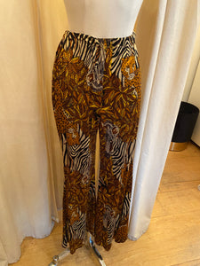 Vintage 70s Georgie Keyloun 2pc jungle print top and pants set