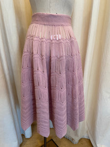 Vintage blush open woven a-line skirt