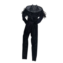 Load image into Gallery viewer, David Howard Black Fringe Suede and Leather Jumpsuit - Size 8