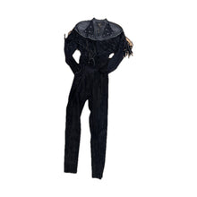 Load image into Gallery viewer, David Howard Black Fringe Suede and Leather Jumpsuit - Size 8