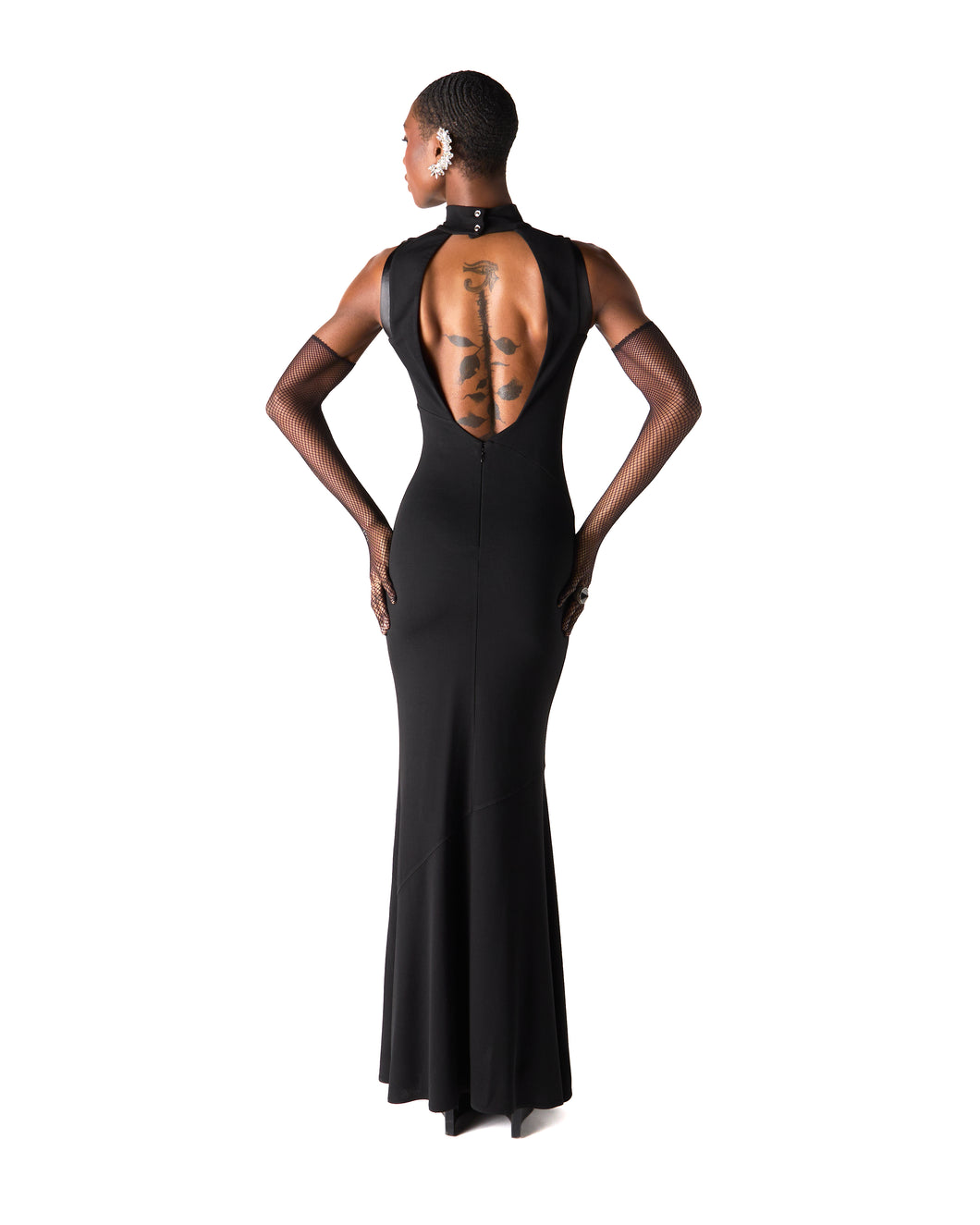 Vintage Couture Claude Montana Black Sleeveless Maxi Dress - Size 40