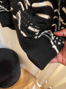 Coogi black and white textured sweater