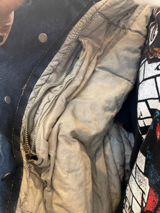 Rick Owens mix media denim and leather jacket