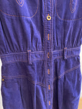 Load image into Gallery viewer, Purple corduroy Liz Claiborne shirt dress