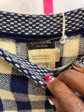 Load image into Gallery viewer, Chanel blue check cashmere sweater