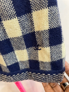 Chanel blue check cashmere sweater