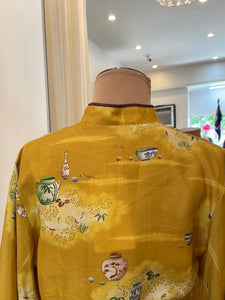 Liberty House Vintage Silk Yellow with Porcelain print