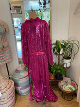 Load image into Gallery viewer, Eloquii magenta sequin jumpsuit