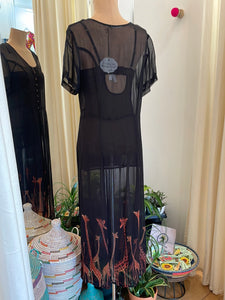 Giraffe Black Sheer Blouse