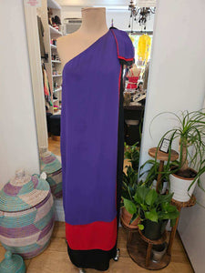 Purple Red Black Off Shoulder Dress