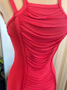 Strappy Bebe Red Body-con Dress