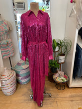 Load image into Gallery viewer, Eloquii magenta sequin jumpsuit
