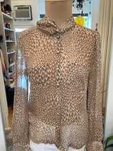 Load image into Gallery viewer, Louis Vuitton Brown &amp; White Sheer Blouse