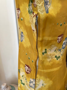 Liberty House Vintage Silk Yellow with Porcelain print