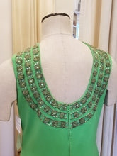 Load image into Gallery viewer, Green beaded shift dress