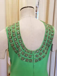 Green beaded shift dress