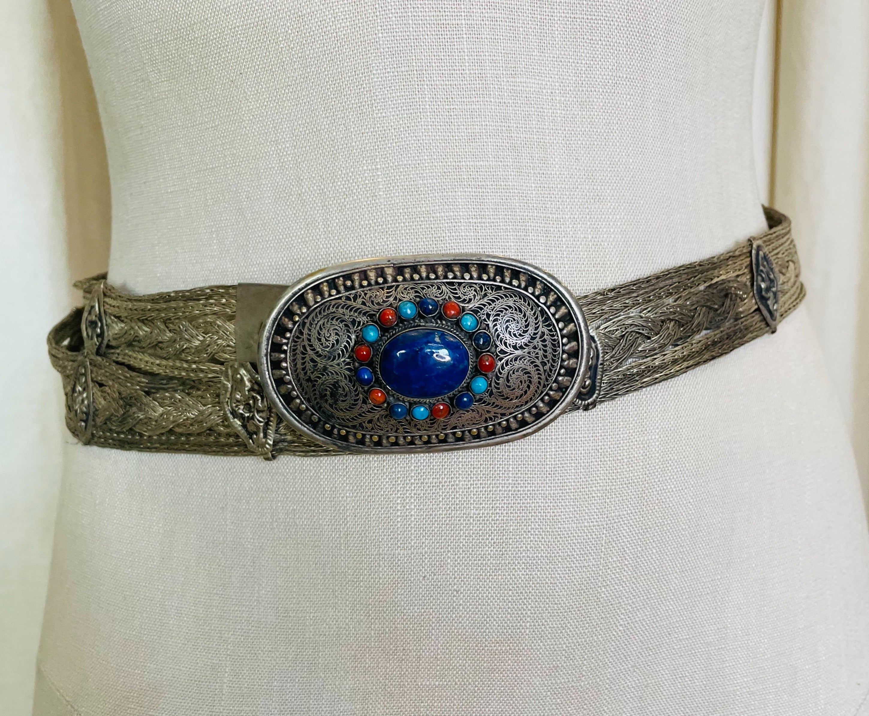 Vintage Woven metal and Precious Stone Belt – IndigoStyle Vintage