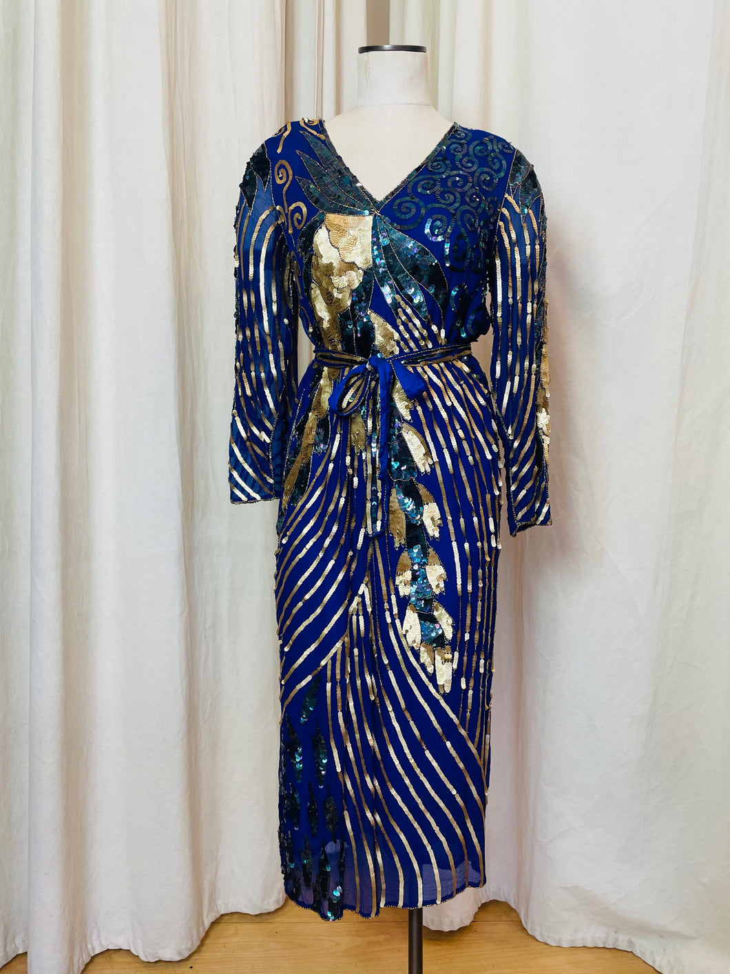 Royal blue purple sequin dress