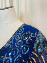 Load image into Gallery viewer, Royal blue purple sequin dress