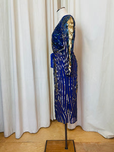 Royal blue purple sequin dress