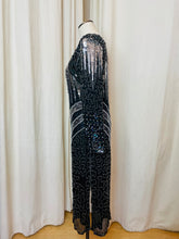 Load image into Gallery viewer, Carina Black and Sliver Sequin Silk Dress