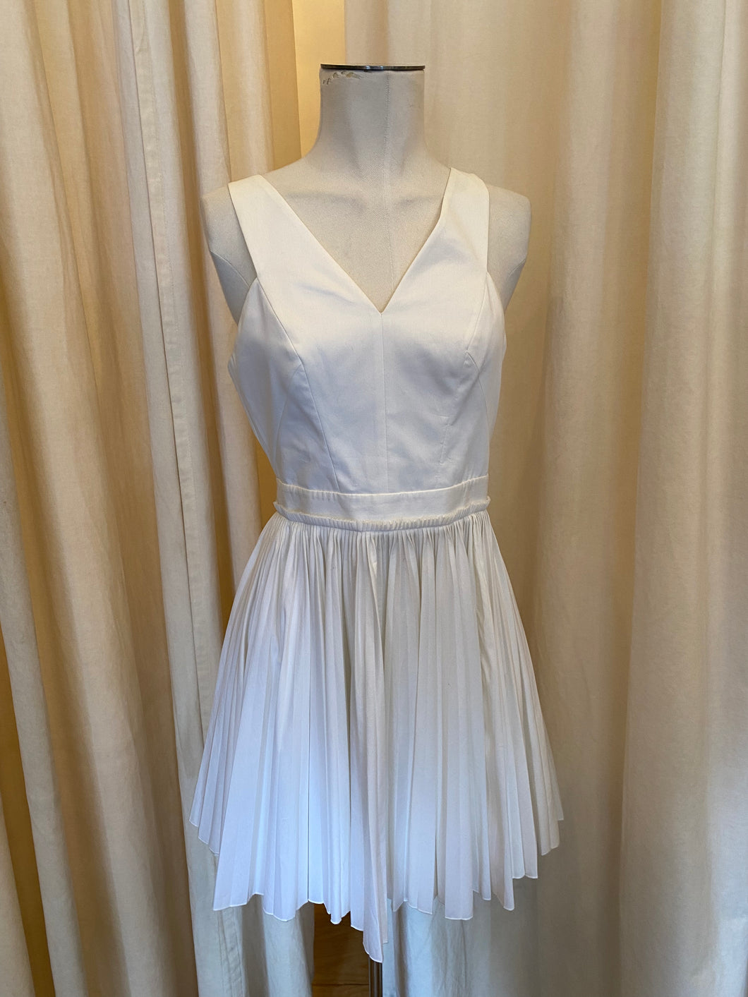 New with Tag Robert Rodriguez White Pleated Dress