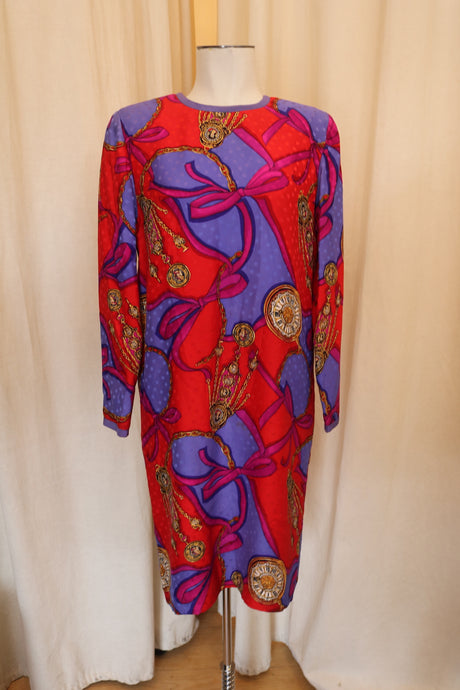 Vintage silk graphic print dress