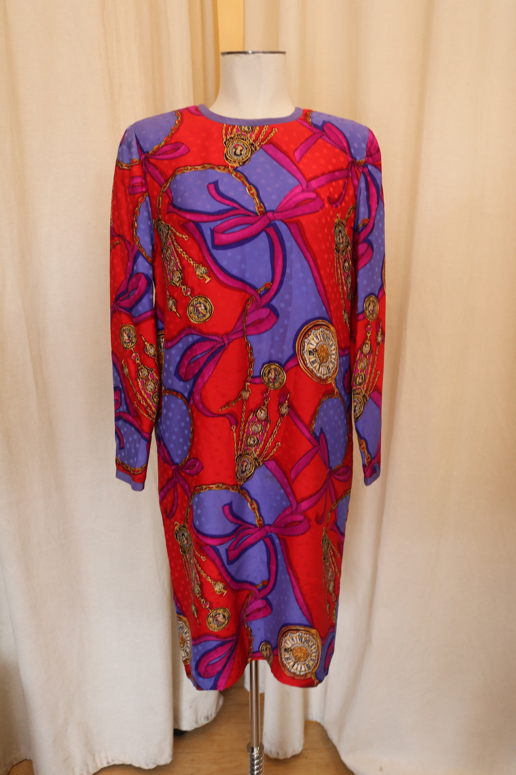 Vintage silk graphic print dress
