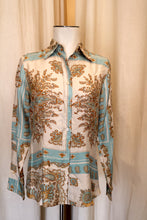 Load image into Gallery viewer, Contemporary Etro w/ Light blue &amp; Orange Paisley Print