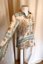 Load image into Gallery viewer, Contemporary Etro w/ Light blue &amp; Orange Paisley Print