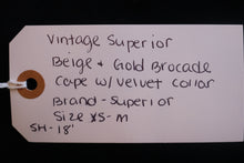 Load image into Gallery viewer, Vintage Superior Gold and Beige Brocade Cape