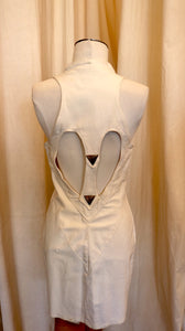 Vintage 90s Brin de femme creme Bodycon Dress