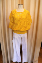 Load image into Gallery viewer, Dressy Tessy Yellow Double Lace Top