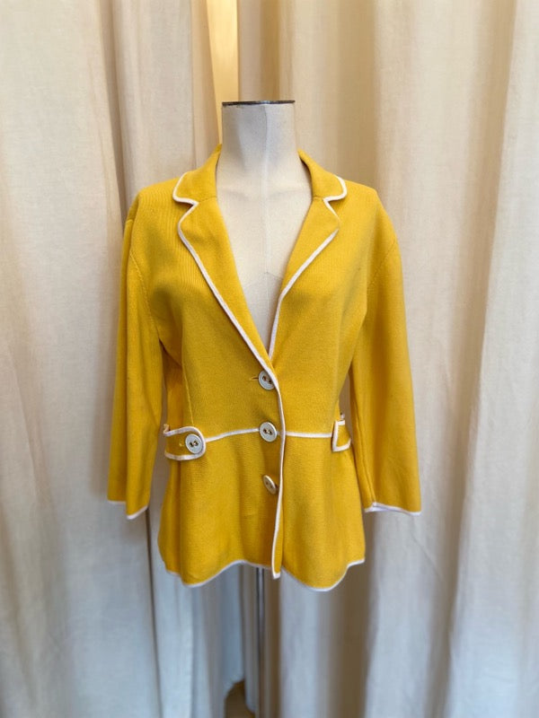 Jones NY Yellow Knit Blazer