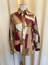 Load image into Gallery viewer, Vintage Leather Patchwork Button-Up Shirt