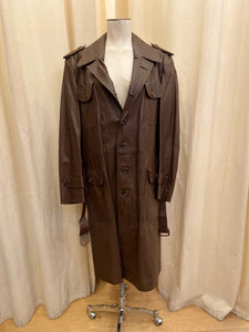 Vintage Brown Leather Trench