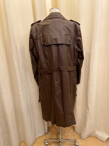 Vintage Brown Leather Trench