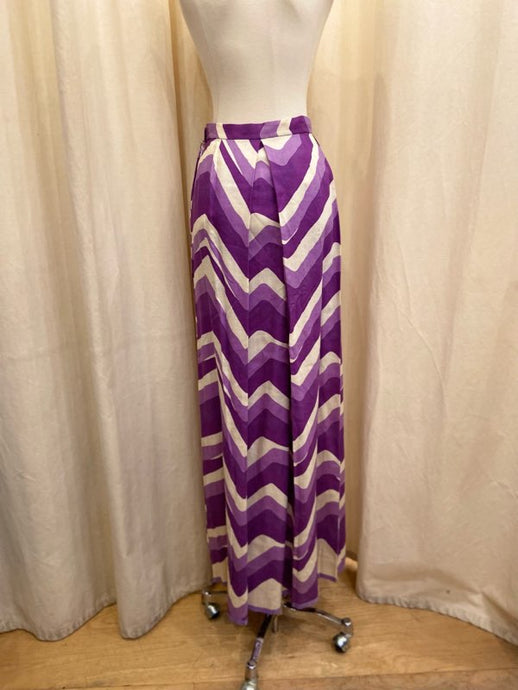Vintage Brigance Purple Abstract Maxi Skirt