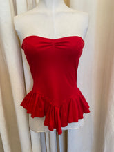 Load image into Gallery viewer, 1990&#39;s Norma Kamali Red Strapless Blouse