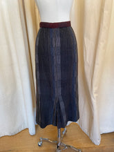 Load image into Gallery viewer, 1980&#39;s Tapestry Knit Red and Greys Midi Skirt Set