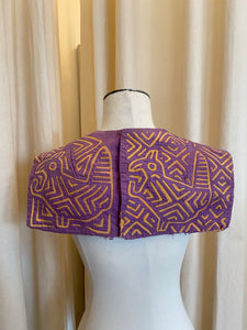 Vintage Bird Graphic Columbian Mola Cloth Collar