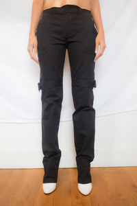 Black Cotton Pants w/ Buckle