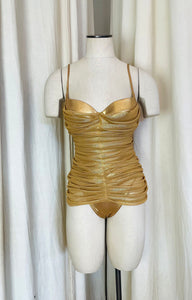 1990's Gianfranco Ferre Gold Metallic One Piece Suit