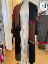 Load image into Gallery viewer, Vintage wool+ suede patchwork fringe coat